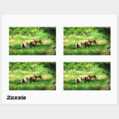 STICKER RECTANGULAIRE CHEVAUX (Feuille)
