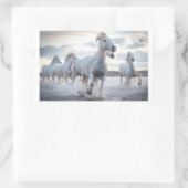 Sticker Rectangulaire Chevaux blancs (Sac)