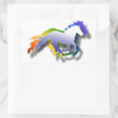 Sticker Rectangulaire Chevaux de course 3D (Sac)