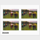 Sticker Rectangulaire Chevaux de course Edgar Degas à Longchamp (Feuille)