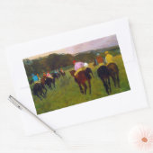 Sticker Rectangulaire Chevaux de course Edgar Degas à Longchamp (Enveloppe)