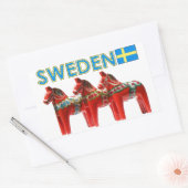 Sticker Rectangulaire Chevaux de Dala Suède (Enveloppe)