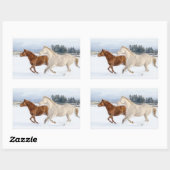 STICKER RECTANGULAIRE CHEVAUX ENSEMBLE (Feuille)