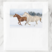 STICKER RECTANGULAIRE CHEVAUX ENSEMBLE (Sac)