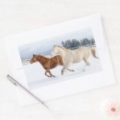 STICKER RECTANGULAIRE CHEVAUX ENSEMBLE (Enveloppe)
