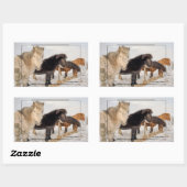 Sticker Rectangulaire Chevaux islandais (Feuille)