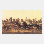 Sticker Rectangulaire Chevaux sauvages de course par James Walker (Devant)