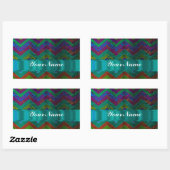 Sticker Rectangulaire chevron damassé coloré (Feuille)