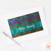 Sticker Rectangulaire chevron damassé coloré (Enveloppe)