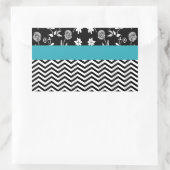 Sticker Rectangulaire chevron floral bleu (Sac)