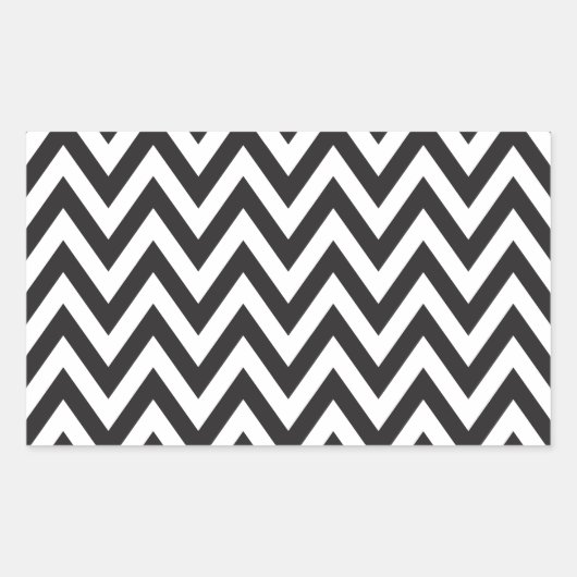 Sticker Rectangulaire Chevron Motif noir blanc design d'art géométrique (Devant)