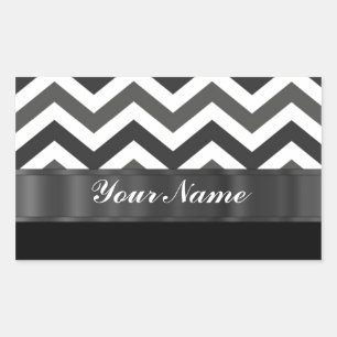 Sticker Rectangulaire chevron noir et blanc