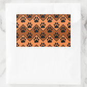 Sticker Rectangulaire Chevron Orange Brown Avec Motif Paw Chien (Sac)