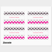 Sticker Rectangulaire chevron rose et gris (Feuille)