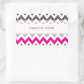 Sticker Rectangulaire chevron rose et gris (Sac)