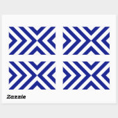 Sticker Rectangulaire Chevrons bleu et blanc (Feuille)