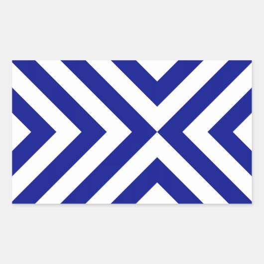 Sticker Rectangulaire Chevrons bleu et blanc (Devant)