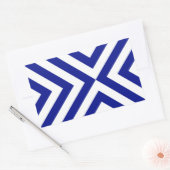 Sticker Rectangulaire Chevrons bleu et blanc (Enveloppe)