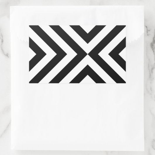 Sticker Rectangulaire Chevrons noirs et blancs (Sac)