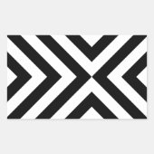 Sticker Rectangulaire Chevrons noirs et blancs (Devant)
