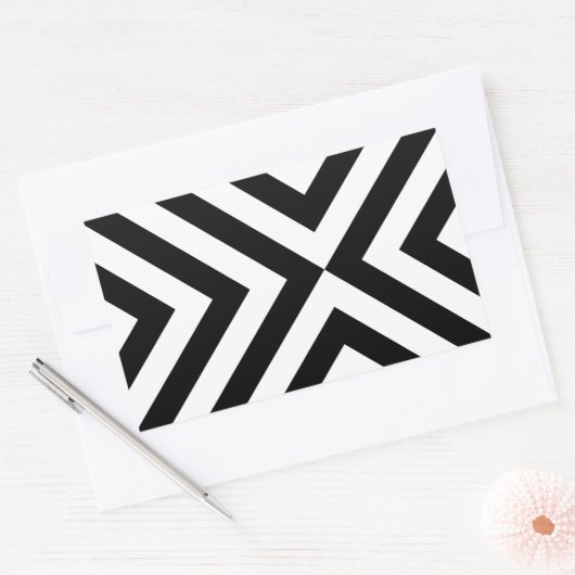 Sticker Rectangulaire Chevrons noirs et blancs (Enveloppe)