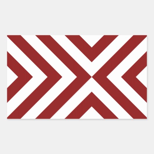 Sticker Rectangulaire Chevrons rouges et blancs (Devant)