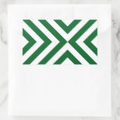 Sticker Rectangulaire Chevrons verts et blancs (Sac)