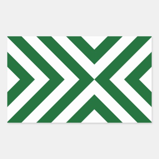 Sticker Rectangulaire Chevrons verts et blancs (Devant)