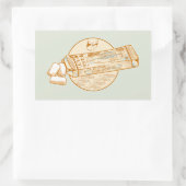 Sticker Rectangulaire Chewing-gum parfumé à la sardine drôle poisson (Sac)