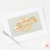 Sticker Rectangulaire Chewing-gum parfumé à la sardine drôle poisson (Enveloppe)