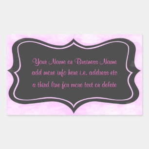 Sticker Rectangulaire Chic Boutique Rose, Gris Charbon Stic Rectangulair