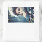 Sticker Rectangulaire Chic Faux Gold Foil Confetti Diplôme Photo (Sac)