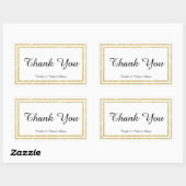 Sticker Rectangulaire Chic Faux Gold Glittered Trim - Stick Rectangle (Feuille)
