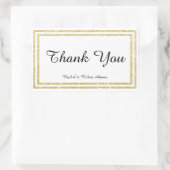 Sticker Rectangulaire Chic Faux Gold Glittered Trim - Stick Rectangle (Sac)