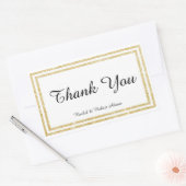 Sticker Rectangulaire Chic Faux Gold Glittered Trim - Stick Rectangle (Enveloppe)