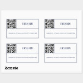 Sticker Rectangulaire Chic Marque de mode de la Marine Française QR Code (Feuille)