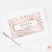 Sticker Rectangulaire Chic Rose Gold Leopard Cheetah Poster de animal (Enveloppe)