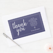Sticker Rectangulaire Chic Script Merci & Message Personnel Bleu Nuit (Enveloppe)