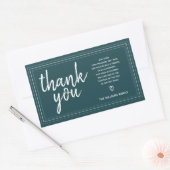 Sticker Rectangulaire Chic Script Merci & Message Personnel Sarcelle Pro (Enveloppe)