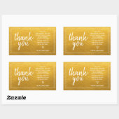 Sticker Rectangulaire Chic Script Remerciements & Message Personnel Cade (Feuille)