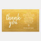 Sticker Rectangulaire Chic Script Remerciements & Message Personnel Cade (Devant)
