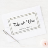 Sticker Rectangulaire Chic Silver Glittered Trim - Stick Rectangle (Enveloppe)