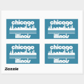 Sticker Rectangulaire Chicago, Illinois (Feuille)