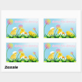 Sticker Rectangulaire Chiches de printemps mignons (Feuille)
