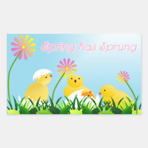 Sticker Rectangulaire Chiches de printemps mignons