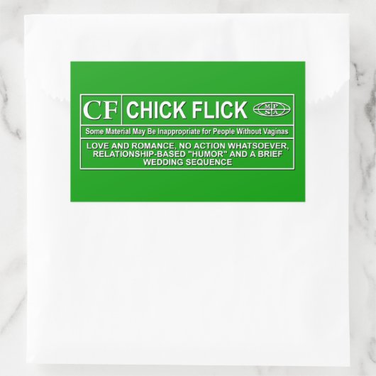 Sticker Rectangulaire Chick Flick (Sac)