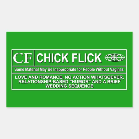 Sticker Rectangulaire Chick Flick (Devant)