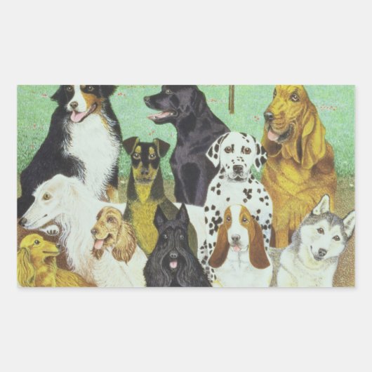 Sticker Rectangulaire Chien (Devant)