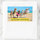 Sticker Rectangulaire Chien Anniversaire Conga Line (Sac)