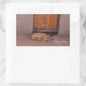 Sticker Rectangulaire Chien au repos (Sac)